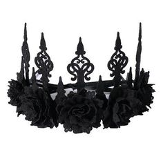 Black Tiara, Gothic Crown, Black Rose Flower, Gothic Floral, Festival Headband, Rose Flower Crown, Rose Queen, Halloween Floral, Rose Crown