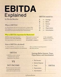 an advertisement for ebitda explaining the company's business