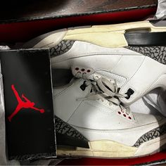 Jordan 3 White Cements Jordan 3 White Cement, Shoes Jordan, Jordan Black, Jordan 3, Jordans For Men, Jordan Shoes, Mens Shoes Sneakers, Men's Shoes, Jordan