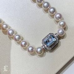 Highlight: 18k White Gold Diamond Aquamarine Clasp   Product Information OriginJapan MaterialAkoya Pearl,  18k White Gold, Aquamarine, and Diamond Clasp DimensionsNecklace Length 42 cm  Pearl Shaped: Round Size: 8-8.5mm Quality: AAA Nacre: Very Thick Color: White Luster: Aurora  Accessories Metal: 4.0 g of 18k White Gold Other: 2.78 ct Aquamarine, and 0.42 ct of SI Quality Natural Diamond Akoya Pearl Necklace, Classic Necklace, Pearl Necklaces, Akoya Pearls, White Gold Diamonds, Last Minute Gifts, Beaded Necklaces, Aquamarine, Gold Diamond