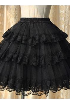 SKU: LIN01851 Fabric: Lace,Cotton Lining Style types: Gothic Lolita Season: Spring, Summer, Autumn, Winter Include: Skirt*1 (Any of the accessory is not included.) Size（IN） Waist Dress Length Average Size 23.62-33.46 17.72 Size（CM） Waist Dress Length Average Size 60-85 45 Goth Skirt, Style Types, Gothic Skirt, White Lace Skirt, Spring Summer Autumn Winter, J Fashion, Tier Skirt, Gothic Lolita, Tiered Skirt