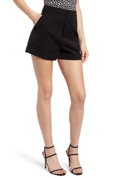 Shorts style smartens up with this high-waisted version that's neatly cuffed at the finish. Style Name:Endless Rose High Waist Tailored Shorts. Style Number: 5841074. Available in stores. Summer Fitted Bottoms With Rolled Hem, Fitted Bottoms With Rolled Hem For Summer, Fitted Summer Bottoms With Rolled Hem, Fitted Short Leg Pants With Belt Loops, Chic Shorts With Rolled Hem, High Waist Bottoms With Rolled Hem, Summer Bottoms With 5-inch Inseam And Belt Loops, Summer Shorts With 5-inch Inseam And Belt Loops, Fitted High Waist Shorts With Belt Loops