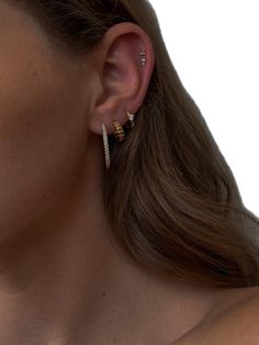 Classic Gold Pierced Ear Climbers, Classic Gold Piercings With Matching Earrings, Classic Hypoallergenic Gold Piercing, Dainty Gold Plated Cartilage Earrings, Sterling Silver Fine Jewelry Piercings, Dainty Gold Plated Pierced Cartilage Earrings, Classic Gold Plated Ear Cuff, Tarnish Resistant Silver Cartilage Earrings In 14k Gold Filled, Classic Everyday Hypoallergenic Ear Climbers