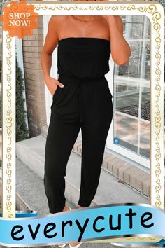 Fashion Street Solid Split Joint Strapless Jumpsuits(3 Colors) Casual Solid Strapless Jumpsuit For Night Out, Casual Fitted Strapless Jumpsuit In Solid Color, Casual Fitted Strapless Jumpsuits And Rompers, Casual Strapless Jumpsuits And Rompers, Casual Strapless Jumpsuit Or Romper, Fitted Strapless Jumpsuit In Solid Color, Casual Fitted Strapless Jumpsuit, Casual Strapless Stretch Jumpsuits And Rompers, Casual Strapless Jumpsuits And Rompers For Night Out