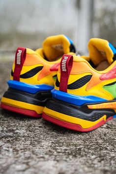 PRESCHOOL Puma RS-Fast Candy Bar (Black/Multi) - Puma Multicolor Urban Sneakers For Streetwear, Luxury Multicolor Sneakers For Streetwear, Colorful Playful Sneakers For Streetwear, Dynamic Multicolor Sneakers For Streetwear, Multicolor Slip-on Sneakers For Streetwear, Bold Branding, Puma Rs, Bar Black, Early 2000s