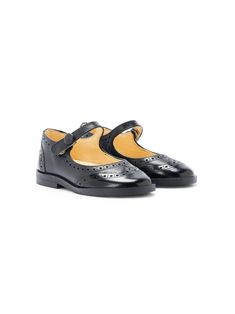 black leather signature Ghillies brogue trim press-seal fastening round toe rubber sole leather lining Brogues Style, Dress With Jean Jacket, Baby Boy Accessories, Gucci Kids, Dolce And Gabbana Kids, Ballerina Shoes, Boys Accessories, Kids Jordans, Stella Mccartney Kids