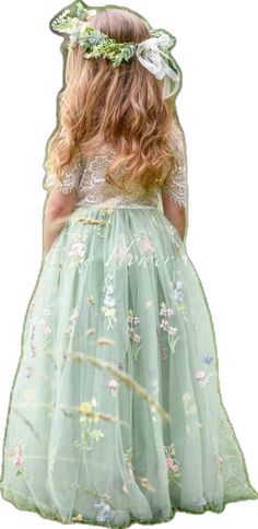 Fitted Green Gown With Floral Applique, Spring Tulle Gown, Green Embroidered Dress For Dress-up, Garden Party Tulle Dress With Lace Patchwork, Spring Gown With Floral Applique For Dress-up, Green Princess Dress With Floral Applique For Wedding, Green Floral Applique Princess Dress For Wedding, Green Tulle Dress For Garden Party, Green Princess Dress With Floral Applique