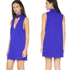 C/Meo Say It Right Shift Dress In Cobalt Blue A Plunging Front Cutout Lends A Flirty Touch To This Elegant Cameo Shift Dress. On-Seam Pockets. Sleeveless. Hidden Back Zip. Lined. Fabric: Crepe. Shell: 97% Polyester/3% Spandex. Lining: 100% Polyester. New With Tags, Never Worn. Retails $192 White Puff Sleeve Dress, Say It Right, Mini Dress Hot, Cobalt Blue Dress, Pinstripe Dress, Mini Tank Dress, Floral Blue Dress, Mini Cocktail Dress, Strapless Mini Dress