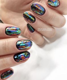 Abalone Nail Art, Abalone Nails, Agate Nails, Geode Nails, Nails Only, Short Nail Designs, Perfect Nails, Nail Trends