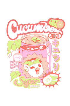 an image of a can of juice with the words crunchee juice on it's side