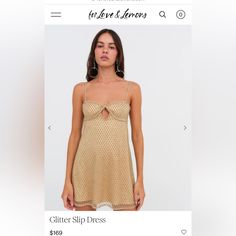 Iso. Willing To Literally Pay Whatever For This Dress In A Size Small Or Medium! Please Even Just Willing To Rent! Glitter Slip Dress, Lemon Dress, Dress Gold, For Love & Lemons, Love And Lemons, Gold Dress, For Love And Lemons, For Love, Gold Color