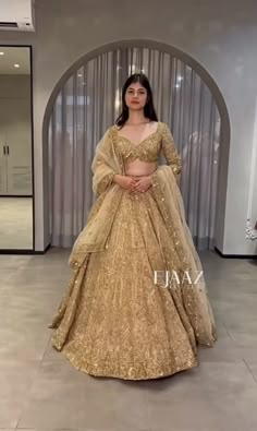 Ejaaz Couture, Golden Bridal Lehenga, Golden Lehenga, Latest Bridal Lehenga Designs, Best Indian Wedding Dresses