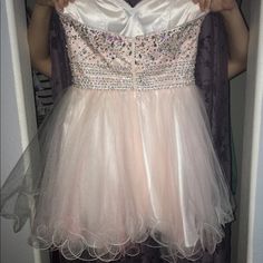 Size 10/12 Homecoming Dress From Celestial Selections. Strapless, Light Pink With A Zipper Back, And Sequins All Over The Top. Only Worn Once, Very Good Condition. Please Message Me For Questions! Over The Top, Homecoming, Homecoming Dresses, Size 10, Light Pink, Prom, The Selection, Colorful Dresses, Prom Dresses