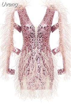 a pink dress with feathers on it and the words, 30 days return free shipping