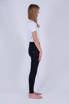 We have taken the best features of jodhpurs and riding leggings to create Flexars. The perfect blend of comfort, quality and performance. Flexars are thick and flattering, giving you all the support and coverage you need. Their high-waist caresses your back, with their sculpting ‘second-skin’ material providing you with the ultimate leggings. They’re made from a unique blend of Supplex Lycra and Nylon - which is a stain-resistant, breathable, fast-drying, and durable material which is perfect fo Functional Fitted Bottoms For Fall, Functional High Stretch Bottoms For Work, Compressive Full-length Leggings For Workwear, Fitted Black Riding Bottoms, Fitted Full-length Riding Pants, Fitted Full-length Jeggings For Work, Sporty Fitted Riding Bottoms, Riding Leggings, Childrens Leggings