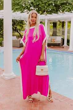 Uptown Happy Hour Caftan Maxi Dress in Orchid Radiate Confidence, Effortless Elegance, Ivory Color, Happy Hour, Orchids, Fashion Forward, Short Sleeves, Maxi Dress, Turn Ons