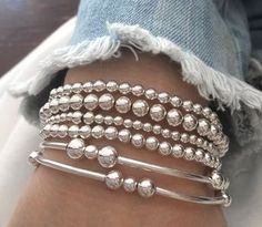 925 Sterling Silver Tube Bracelet Sterling Silver Stretch - Etsy Bracelets Stacked, Tube Bead Bracelet, Silver Wrap Bracelet, Heart Bracelets, Stacked Bracelets, Tube Bracelet, Bracelets Etsy, Nail Bracelet, Bracelets Bangle