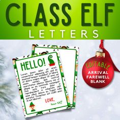 a christmas card with the words class elf letters