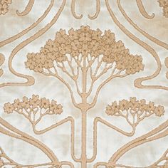 an intricately designed wallpaper with trees on it