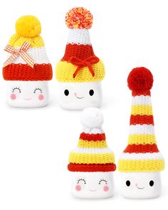 PRICES MAY VARY. Halloween Marshmallow Mug Hats: The package comes with 4pcs candy corn marshmallow mug hats (MUGS NOT INCLUDED). These hats bring just the right amount of cute to your rustic fall displays and keep your sweet mini mugs warm and toasty. Suitable Size for Mini Mugs: The hats are made to fit the 180 degrees mug 2.75-3 inches wide, like a hot cocoa mug, coffee mug, marshmallow mug, mini mason jar, or other kitchen collections. Large Mugs are NOT included in this listing. Premium Cro Candy Corn Crochet, Marshmallow Hats, Corn Crochet, Fall Displays, Mug Decor, Mug Cover, Large Mugs, Mini Mugs, Marshmallow Crafts