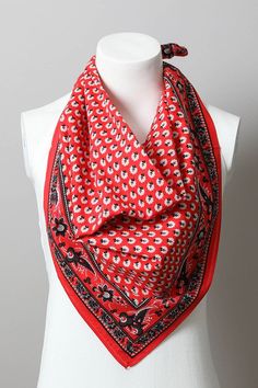 100% cotton Dimensions: 27"x 27" Summer Cotton Patterned Bandana, Red Bohemian Bandana For Summer, Casual Cotton Bandana With Pattern, Casual Cotton Patterned Bandana, Red Bohemian Bandana For Spring, Red Bohemian Cotton Bandana, Bohemian Red Bandana For Spring, Trendy Cotton Bandana For Spring, Red Cotton Bohemian Bandana