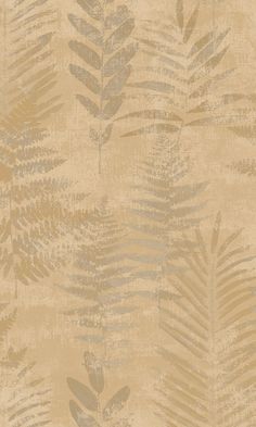 a beige and grey wallpaper with leaves on it