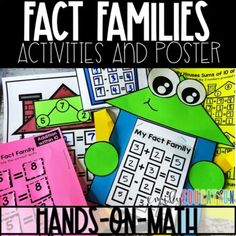 hands on math fact families activities and posters