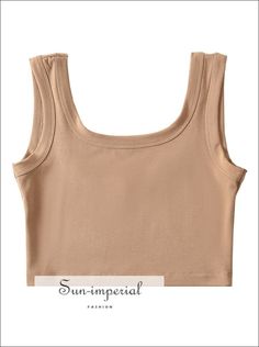 Women Sleeveless Round Collar Bodycon Camisole Crop Top Tank With u Back Detail U Sun-Imperial United States Trendy Fitted Beige Tank Top, Casual Solid Seamless Tank Top, Casual Seamless Solid Tank Top, Casual Seamless Solid Color Tank Top, Beige Stretch Crop Tank Top, Trendy Stretch Beige Tank Top, Trendy Beige Stretch Tank Top, Beige Stretch Vest Crop Top, Trendy Beige Vest Crop Top