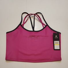 Fila Illumination Tank Pink Training Top Shirt Brand New With Tags!!! Size - Women's Medium Purple Sporty Top For Summer, Spring Sports Purple Top, Sporty Purple Top For Summer, Pink Athleisure Crop Top, Spring Purple Athleisure Tops, Pink Sports Crop Top, Purple Workout Tops For Summer, Purple Workout Tops For Spring, Purple Workout Top For Spring