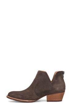 This leather bootie with a Western-inspired silhouette rests on a flexible sole and leather-lined footbed with cushioning. 2" heel 4" shaft Back zip closure Cushioned insole Leather upper and lining/rubber sole Imported Women's Shoes Ankle Boots With Cushioned Footbed For Fall, Classic Boots With Cushioned Footbed, Medium Width, Cushioned Suede Ankle Boots, Suede Ankle-high Boots With Cushioned Footbed, Suede Ankle Boots With Cushioned Footbed, Ankle-high Suede Boots With Cushioned Footbed, Ankle-high Boots With Cushioned Footbed, Medium Width, Medium Width Ankle Boots With Suede Lining, Ankle-high Boots With Cushioned Footbed