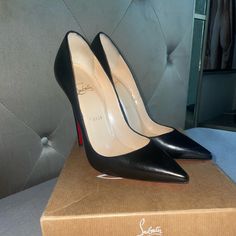 100% Authentic Gently Used Christian Louboutin So Kate 120 Heels In Black. Size 39. Box And Dust Bags Included. Worn Once With No Protectors So The Bottoms Do Have Some Scratches - Price Reflects This. Very Little Room For Negotiation. Low Balls Will Be Ignored. *Communication Only Via Poshmark* Christian Louboutin So Kate, So Kate, Louboutin Shoes, Christian Louboutin Shoes, Shoes Women Heels, Black Red, Black Color, Christian Louboutin, Communication