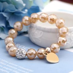 Handmade Beads Bracelets for Women Rhinestone Balls Design Love Heart Bracelet for Girls New Year GiftModel Number:1005001808921441 Bracelet For Girls, Glitter Ball, Beads Bracelets, Bracelet Design, Bracelet Ideas, Kids Items, Bracelets Handmade Beaded, Bracelets For Women, Handmade Beads