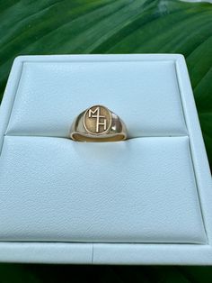 Vintage Birks 10k Yellow Gold Signet Ring (Initials MH or MTH) Size 4 Size 4 can be resized for fee 2.4g marked 10k marked Birks face measures 8.6mm band measures 2.3mm At GOLDINRICH, we specialize in sourcing rare, one-of-a-kind vintage, estate, antique, and some contemporary pieces. Each item is thoroughly tested for authenticity. Once an item is gone, it's unlikely to be sourced again, so don’t miss out on your unique find. Shopping vintage not only provides a unique piece filled with charact 14k Gold Signet Ring With Maker's Mark As Gift, 14k Gold Engraved Ring With Maker's Mark As Gift, Anniversary 14k Gold Engraved Ring With Maker's Mark, Yellow Gold Engraved Ring With Maker's Mark, Symbolic 14k Gold Initial Ring For Anniversary, 14k Gold Symbolic Initial Ring For Anniversary, Yellow Gold Jewelry With Maker's Mark As Gift, Symbolic Yellow Gold Initial Ring Stamped 14k, Gift Yellow Gold Jewelry With Maker's Mark