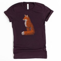 Did you know it's thought that red foxes can hear a watch ticking from 40 yards away?  These shirts don't hear nearly as well, or even at all!  Show your love for these adaptable animals without worrying about being too loud.-------------- Every item sold plants 1 tree- Eco-Friendly shirts-------------- 100% combed and ring-spun cotton (heather colors contain polyester)- Soft, stretchy material--not heavy or rigid- Fabric weight: 4.2 oz (142 g/m2)- Shoulder-to-shoulder taping- Side-seamed------- Red Screen Print T-shirt For Fall, Red Graphic Tee For Fall, Fox T Shirt, Red Foxes, Fox Clothing, Fox Shirt, Too Loud, Fox Lover, Fox Gift