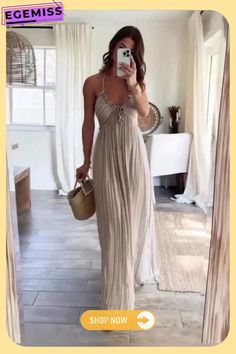 Backless U Neck Strap Long Dress Bali Outfit, Grunge Style, U Neck, Neck Strap, Looks Vintage, Outfits Casuales, Fashion Sense, Look Fashion, Outfit Inspirationen