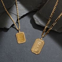 Crafted from quality 14 karat yellow gold  this dog tag mens necklace is perfect for everyday attire. This refined design measures 1 ¼ inches long  hangs from a 24-inch box chain and is perfect for a custom engraving. For assistance on engraving  Live Chat online  call an online customer service representative at 1-866-467-4263  or visit one of our store locations. Personalized Gold Necklace With Rectangular Links, Gold Necklace With Personalized Rectangular Links, Engraved Necklaces With Rectangular Links For Gifts, Gold Engraved Necklaces For Father's Day, Luxury Gold Dog Tag Necklace, Everyday Yellow Gold Dog Tag Jewelry, Classic Engraved Dog Tag Necklace, Luxury Dog Tag Necklace For Gift, Classic Tarnish-resistant Dog Tag Jewelry