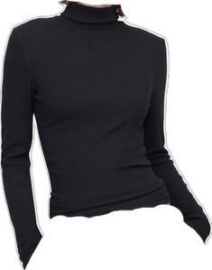 Sleek Long Sleeve Turtleneck For Layering, Casual Solid Turtleneck With Thumbholes, Casual Turtleneck With Thumbholes, Trendy High Neck Turtleneck For Layering, Solid Turtleneck With Thumbholes For Layering, Trendy High Stretch Turtleneck For Layering, Classic Fitted Gap Tops, Snug Fit High Neck Turtleneck For Fall, Second-skin Turtleneck For Fall Layering