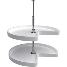 two tiered white cake stand with an umbrella on top