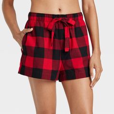 Amp up your bottoms collection with these Flannel Pajama Shorts from Auden™. These pajama shorts made from cotton flannel fabric in a regular fit provide comfortable wear. A full elastic waistband with a drawstring provides a stay-put fit, while side pockets offer space for stashing your at-home or on-the-go essentials. Pair them with your favorite comfy tops for a number of versatile looks. Auden™: Comfort true to every shape & hue. Womens Flannel Pajamas, Womens Boxer, Womens Thermal, Flannel Women, Flannel Pajamas, Comfy Tops, Pajama Bottoms, Flannel Fabric, Buffalo Check