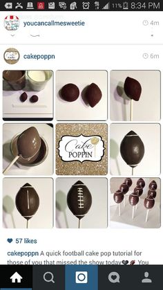 the chocolate cake pops are being displayed on twitter