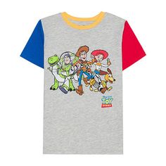 This little and big boy's graphic t-shirt is a must-have for Toy Story fans. Made from soft cotton-jersey for a regular-fit with colorblock accents, it has short sleeves, a large screenprinted front graphic, and a crew neckline. Style it with chinos, cargo shorts, or jeans. Features: Piped, Screen PrintedCharacter: Toy StoryClosure Type: Pullover HeadFit: Regular FitNeckline: Crew NeckSleeve Length: Short SleeveFiber Content: 50% Polyester, 50% CottonFabric Description: JerseyCare: Machine Wash, Themed Multicolor T-shirt With Letter Print, Graphic Tee With Character Print For Playtime, Playtime Graphic Tee With Character Print, Graphic Tee Tops With Character Print For Playtime, Themed Multicolor T-shirt With Character Print, Pop Culture Multicolor T-shirt With Character Print, Themed Multicolor Tops With Cartoon Print, Playful Tops With Character Print For Fan Merchandise, Multicolor Pop Culture T-shirt With Character Print