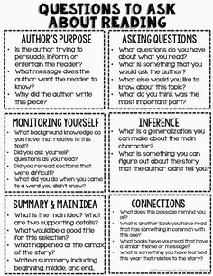 the four questions to ask about reading and what they are telling you can use them