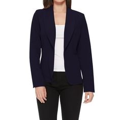 Introducing the epitome of smart-casual style: Our Women's Lightweight Blazer Jacket is the perfect addition to any outfit. With its long sleeves and an open front design, this blazer combines the ease of a cardigan with the polish of a jacket. Whether you're dressing up for the office or adding a refined touch to your weekend ensemble, this piece is your new wardrobe essential. Crafted from a light, breathable fabric, it provides the right amount of warmth without weighing you down. The relaxed Blue Long Sleeve Outerwear For Business Casual, Blue Long Sleeve Business Casual Outerwear, Blue Long Sleeve Business Casual Blazer, Blue Long Sleeve Blazer For Business Casual, Blue Business Casual Outerwear, Fall Blue Blazer For Office Wear, Blue Blazer For Office Wear In Fall, Long Sleeve Blue Blazer For Office Wear, Blue Long Sleeve Blazer For Office Wear