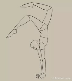 a drawing of a person doing a handstand