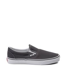 Vans Slip On Skate Shoe - Black | Journeys Casual Slip-on Sneakers With Vulcanized Sole For Skateboarding, Gray Slip-on Canvas Shoes For Streetwear, Classic Gray Slip-on Sneakers, Vans Sports Canvas Shoes With Vulcanized Sole, Vans Canvas Shoes With Vulcanized Sole For Sports, Canvas Slip-on Sneakers With Vulcanized Sole For Streetwear, Canvas Slip-on Sneakers With Gum Sole For Streetwear, Vans Low-top Slip-on Sneakers With Cushioned Footbed, Classic Slip-on Sneakers With Branded Insole For Streetwear