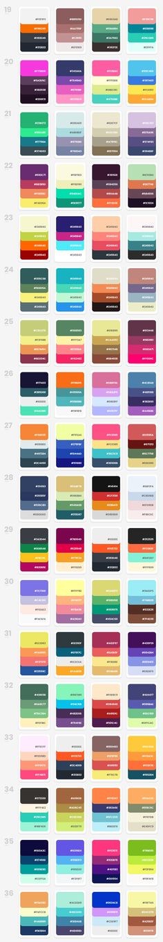 an image of the color scheme for different types of paint colors and their names on it