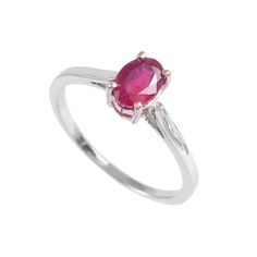 This Sterling Silver Ring features an Elegant Art With Natural Ruby Gemstone. The cavity is made from genuine solid 925 sterling silver and stamped as S925. This Jewelry is Lead free and Rhodium plated. ITEM DESCRIPTION Item Code: JARG246/10 Metal: 925/92.5 Sterling Silver Gemstone: Genuine Natural Ruby (Fissure filled) Gemstone Shape: Oval Gemstone Size: 5 X 7 MM Ring Length: 7 MM Ring width: 5 MM Weight: 1.76 gm approx **Keep the jewelry away from direct heat, water, perfumes, deodorants, and Classic Sterling Silver Birthstone Ring With Gemstone, Polished White Gold Ruby Ring In Sterling Silver, White Gold Ruby Ring With Polished Sterling Silver, Classic Ruby Crystal Ring, Classic Hallmarked Open Ruby Ring, Oval Sterling Silver Stackable Rings, Sterling Silver Ruby Ring In White Gold, Oval Sterling Silver Stackable Rings Fine Jewelry, White Gold Ruby Ring In Sterling Silver