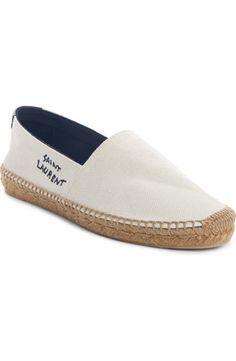 Saint Laurent Monogramme Logo Espadrille (Women) | Nordstrom Logo Letters, Gift Kit, Diy Kits Gift, Free Gift Wrapping, Flat Espadrille, Ysl Bag, Espadrilles, Saint Laurent, Nordstrom