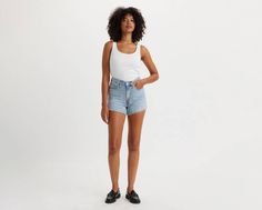 A vintage-inspired flattering fit featuring the higher-than-high rise that made the '80s the fashion decade we can’t stop talking about. With an updated design and sustainably produced denim, think of these '80s Mom Shorts as your parent’s shorts, but better. A vintage, 80s-inspired fit Featuring a 10 3/4-inch high rise With an A-line leg opening for a leg-lengthening effect We made this garment with post-industrial recycled cotton fiber Engineered to keep you cool and wick away moisture Modern Jeans For Everyday Summer Wear, Fitted High Rise Jean Shorts For Everyday, Fitted High-rise Jean Shorts For Everyday, Everyday Summer Fitted Jeans, Summer Everyday Fitted Jeans, Levi's Relaxed Fit Jean Shorts For Summer, Modern Denim Bottoms For Summer, Chic Straight Leg Summer Shorts, Modern Relaxed Fit Jeans For Summer