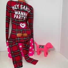 New With Tags Victoria’s Secret Pink Onesie Christmas Xmas Holiday Super Soft Button Up Open Back Hey Santa Wanna Patty? Glitter Logo Long Jane Plaid Size Small Medium No Offers Please Victoria Secret Pink Pajamas, Vs Pajamas, Pink Pajama Pants, Vintage Pajamas, Glitter Logo, Pink Onesie, Purple Candy, Pink Joggers, M Logo